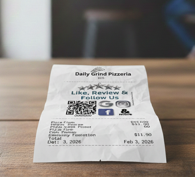 Receipt or loyalty card placement example